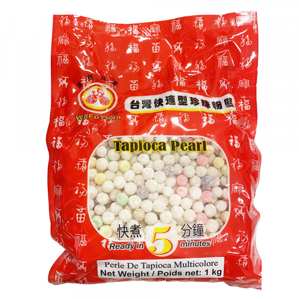 Tapioca Pearl multicolor WUFUYAN / 台湾快熟多色珍珠粉园 - 1kg