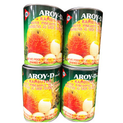 Aroy-D Rambutan with Pineapple in Syrup / 红毛丹菠萝罐头 -565g
