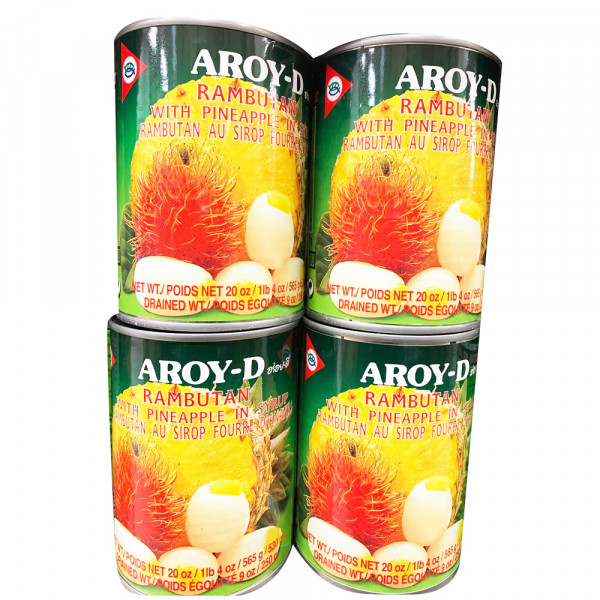 Aroy-D Rambutan with Pineapple in Syrup / 红毛丹菠萝罐头 -565g