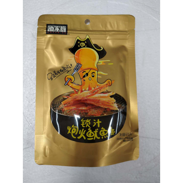 YuJiaWeng Squid / 渔家翁锁汁炮火鱿鱼条 -  66g