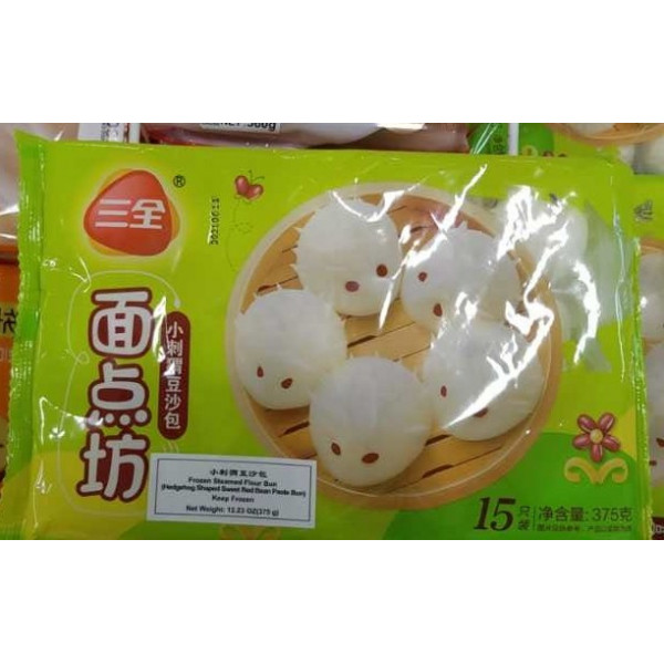 Sanquan Frozen  Steamed Flour Bun / 三全小刺猬豆沙包 - 375 g
