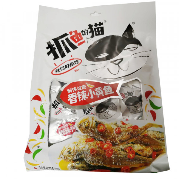 Dried Fish Snacks / 抓鱼的猫之香辣小黄鱼 - 80g