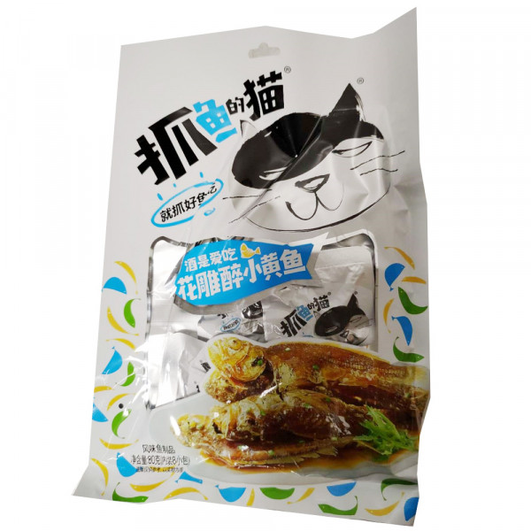 Dried Fish Snacks / 抓鱼的猫之花雕醉小黄鱼 - 80g