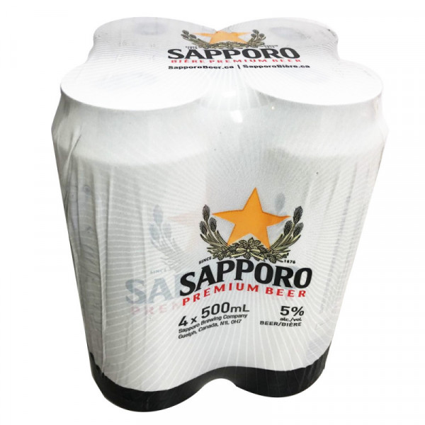SAPPORO 5% Alcohol Beer / 啤酒 - 500mlx4 18 years old+