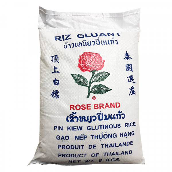 Rose Brand Pin Kiew Glutinous Rice / 玫瑰牌顶上白糯米- 8kg