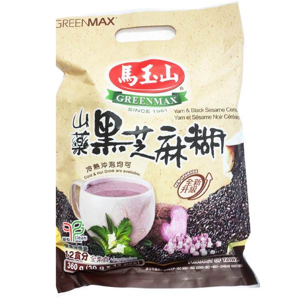 GreenMax Yam&Black Sesame Cereal / 马玉山山药黑芝麻糊 - 12*30 g