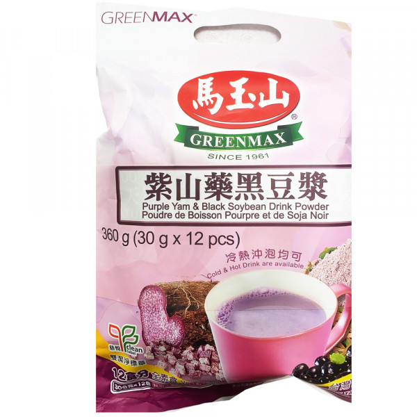 GreenMax Purple Yam&Black Soybean Drink Powder / 马玉山紫山药黑豆浆 - 12*30 g