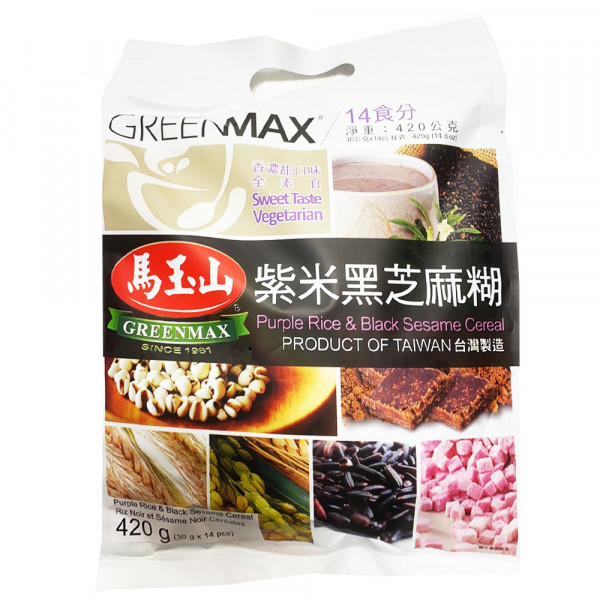 GreenMax Purple Rice&Black Sesame Cereal / 马玉山紫米黑芝麻糊 - 14*30 g
