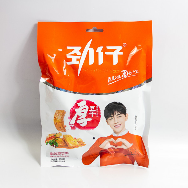 Jinzai Dried tofu hot spicy flavor /劲仔麻辣厚豆干 108g