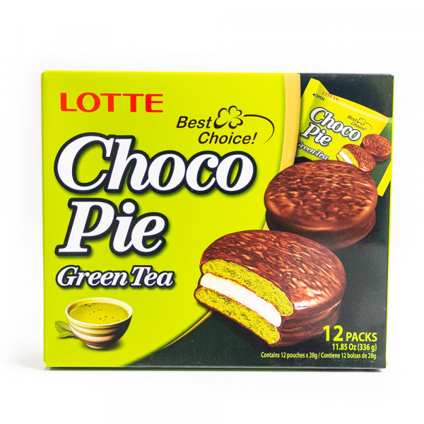 LOTTE Choco-pie Green Tea /巧克力派--绿茶味 336g