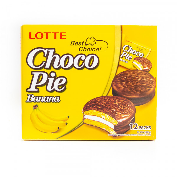 LOTTE Choco-Pie Banana /巧克力派--香蕉味 336g