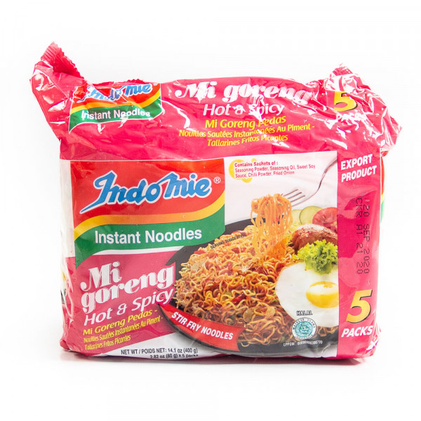 Indomie Hot and Spicy Instant Noodles /方便面之麻辣味- 80g X 5